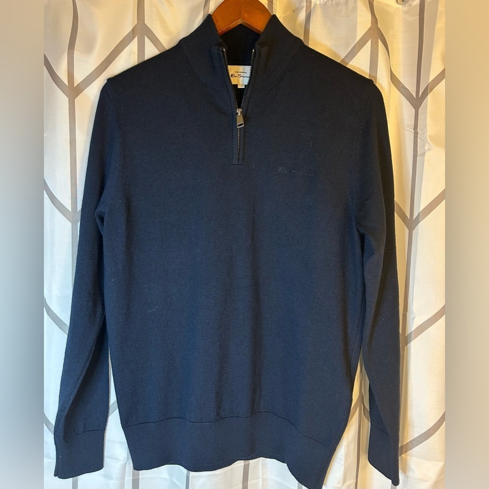 Ben Sherman Dark Blue Zip-Up Sweater